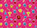 Seamless vector pattern with school objects. Royalty Free Stock Photo