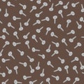 Seamless vector pattern with screws on brown background
