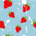 STRAWBERRY SEASON FRUIT WITH CREAM TEXTURE. ABSTRACT SEAMLESS VECTOR PATTERN