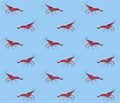 Seamless vector pattern with shrimps