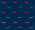 Seamless vector pattern with shrimps