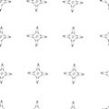 Seamless vector pattern. Shuriken. Ninja Star Isolated on a white background.