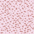 Seamless vector pattern of simple horizontal elongated gradient bright pink soda bubbles on a light-purple background