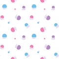 Seamless vector pattern from a simple unpacked abstract jellyfish pink lilac and blue on a white background Royalty Free Stock Photo