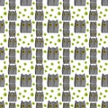 Seamless vector pattern sketch cat lines Royalty Free Stock Photo