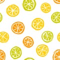 Seamless pattern of lemons, tangerines and limes Royalty Free Stock Photo