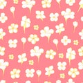 seamless vector pattern small delicate flowers on a colored background. For spring and summer clothes, fabrics, textiles, children Royalty Free Stock Photo