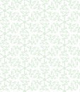 Seamless vector pattern with spring leaves flowers and grass ornament in pastel green on a white background