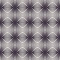 Seamless vector pattern. Striped gradient diamond shape. Repeating geometrical tile background. Monochrome surface design textile