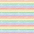 Seamless vector pattern with stripes in pastel rainbow colours on white background. Royalty Free Stock Photo