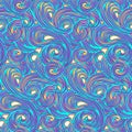 Seamless vector pattern. Swirling swirl pattern in the style of Van Gogh post-impressionism. Design wallpaper, fabrics, postal pac Royalty Free Stock Photo