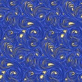 Seamless vector pattern. Swirling swirl pattern in the style of Van Gogh post-impressionism. Design wallpaper, fabrics, postal pac Royalty Free Stock Photo