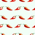 Seamless vector pattern, symmetrical background with chili over light backdrop