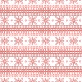 Seamless vector pattern. Symmetrical geometric background with pink squares and flowers on the white backdrop. Decorative ornament Royalty Free Stock Photo