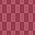 Seamless vector pattern. Symmetrical geometric background with red squares on the dark backdrop. Royalty Free Stock Photo