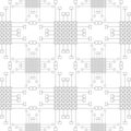 Seamless vector pattern. Symmetrical geometric black and white background with squares and lines Royalty Free Stock Photo