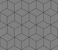 Seamless vector pattern texture with abstract hexagon grid 3d cube structure.