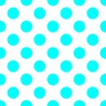 Seamless vector pattern, texture or background with neon blue polka dots on white background for web design, desktop wallpaper, wi