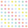 Seamless vector pattern or texture with colorful polka dots on white background for kids background, blog, web design, scrapbooks Royalty Free Stock Photo