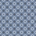 Seamless vector pattern with tile black and white dots on navy blue background Royalty Free Stock Photo