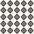 Seamless vector pattern. Tribal geometric motif stripes. Hand drawn diamond damask. Repeating ethnic ikat chevron style background Royalty Free Stock Photo