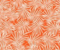 Seamless vector pattern. Tropical overlapping palm leaves background, botanical texture, textile Royalty Free Stock Photo