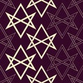 Seamless vector pattern with Unicursal hexagram Royalty Free Stock Photo