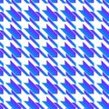 Seamless vector pattern - very modern houndstooth pattern in three-dimensional metallic blue optics