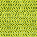 Seamless vector pattern with waves of small hearts. Ukrainian national colours blue and yellow. Royalty Free Stock Photo