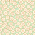 A seamless vector pattern, with white daisies on green background. Royalty Free Stock Photo