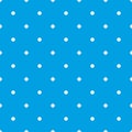 Seamless vector pattern with white polka dots on a neon blue background Royalty Free Stock Photo