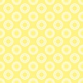 Seamless vector pattern with white polka dots on yellow background Royalty Free Stock Photo