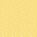 Seamless vector pattern with white polka dots on yellow background. Design for fabric Royalty Free Stock Photo