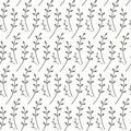 Seamless vector pattern of willow branches on a transparent background