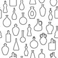 Seamless vector pattern with wine bottles.