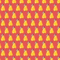 Seamless vector pattern with yellow pear. Fruit background. Vector print for fabric and wallpaper. Royalty Free Stock Photo