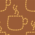 Seamless vector patterns with cups and cofee grains on the white background. Series of Food and Drink Seamless Patterns