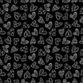 Seamless vector patterns with hearts. Background with hand drawn ornamental symbols and decorative elements. Decorative repeating Royalty Free Stock Photo