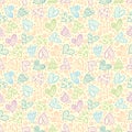 Seamless vector patterns with hearts. Background with hand drawn ornamental symbols and decorative elements. Decorative repeating Royalty Free Stock Photo