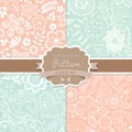 4 seamless vector patterns. Shabby chic. Floral patterns (seamlessly tiling). Can be used for wallpaper, pattern fills, web page Royalty Free Stock Photo