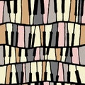 Seamless vector piano pattern in beige tones Royalty Free Stock Photo
