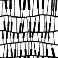 Seamless vector piano pattern in black and white Royalty Free Stock Photo