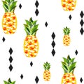 Seamless vector pineapple pattern Royalty Free Stock Photo