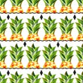 Seamless vector pineapple pattern Royalty Free Stock Photo