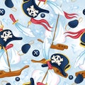 Seamless vector pirate pattern.