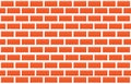 Seamless vector red brick wall - tiled pattern for continuous replicate