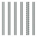 Seamless vector steel rebars, reinforcements set