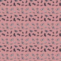 Seamless vector stripes pattern with pink butterflies Royalty Free Stock Photo