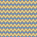 Seamless, Vector Stylized Image of Zigzag Stripes Forming a Repeating Pattern in Muted Blue-Green Tones. Can Be Used in Design and