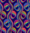 Seamless vector swirly pattern in multi color Royalty Free Stock Photo